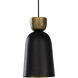 Danica Black / Brass Pendant Ceiling Light, Cup Shaped